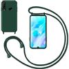 GoodcAcy Cover con Collana per Huawei P30 lite,Custodia Silicone Liquido con Cordino,Custodia con Regolabile Collana Case con Laccio Tracolla per Huawei P30 lite,Verde