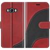 BoxTii Cover per Samsung Galaxy J5 2016, Custodia in PU Pelle Portafoglio per Galaxy J5 2016, Magnetica Cover a Libro con Slot per Schede, Rosso
