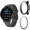 Aerku Custodia Compatibile per Garmin Venu 3S, [Con Vetro Temperato] 9H HD Anti-Graffio Custodia Protettiva Telaio Rigida PC Cover Protezione - Trasparente&Nero