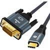 Thzzhnno Cavo da USB C a VGA, 1,8 m, conversione da USB tipo C a VGA 1080p a 60Hz per laptop, telefoni cellulari, tablet HDTV, schermi e proiettori