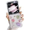 LCHULLE per Samsung Galaxy Z Flip5 5G Cover Glitter Ragazze,Trasparente | Custodia con Carino Luna Stella Pianeta Modello, Glitter Transparent TPU Bumper,Silicone Sottile Antiurto Case