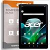 REY Pack 2x Pellicola salvaschermo per ACER ICONIA TAB M10 10,1, Vetro temperato, di qualità Premium
