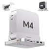 PULWTOP Mac Mini M4 Dock con custodia SSD M.2(SSD Non Incluso), Mac Mini Hub per Mac Mini M4 and M4 Pro 2024, Mac Mini Hub and Stand con USB A/C 3.2 10 Gbps, USB A, Audio, SD/TF