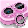 CloudValley CloudVally per iPhone 16 e iPhone 16Plus Pellicola Fotocamera Bling, [Decorazione glitterata] Protettive In Vetro Temperato, Accessori 9H Anti-Graffio HD Chiaro,Rosa