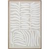 DRW Quadro tela con cornice in legno naturale in beige e bianco 62,6 x 4,3 x 92,6 cm