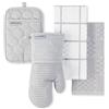 KitchenAid Guanto da forno in spugna di cotone trapuntato, presina, asciugamano da cucina, set da 4 pezzi, resistente al calore, impugnatura in silicone, 40,6 x 66 cm, 17,8 x 33 cm e 17,8 x 25,4 cm
