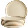 MÄSER Serie Cordelia, set di piatti da dessert per 6 persone in gres di alta qualità, servizio da tavola da 6 pezzi, stampi irregolari; gres, sabbia