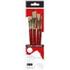 Daler Rowney Daler-Rowney - Pennelli per olio, setole sintetiche rigide, manico corto, assortimento di 5 pennelli