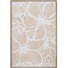 DRW Quadro tela con cornice in legno naturale in beige e bianco 62,6 x 4,3 x 92,6 cm