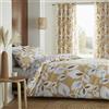 Catherine Lansfield Inga Leaf Gold Parure Copripiumino 200x220+50x80(2) e lenzuolo con angoli 140x200 bianco