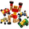Toys of Wood Oxford TOWO Robot Trasformazione in Legno - Gioco da Viaggio Transfigures - Veicolo Giocattolo da Trasformare - Robot in Legno per Bambini e Bambine di 3 Anni- Rosso