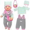 Xerteam 4 pezzi di Vestiti per Bambole per Bambole da 12-14 pollici, 30-35 cm, Nuovi Vestiti per Bambole, Vestitini Koala, Dolci Abiti per Bambole, Tuta, Cappello e Borsa, Nuovi Vestiti per Bambole, Accessori