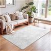 Leesentec Tappeto Salotto 80x120 Tappeti Camera da Letto Soggiorno Moderno Pelo Corto Crema Grigio Lass Stuoia Moquette Geometrico Antiscivolo Room Accessori