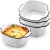 NUTRIUPS 14.5x11.5x5.5cm Set di 4 Piatti da Forno in Ceramica, Piatti da Forno 400Ml Quadrati, Piatti da Forno Piccoli per Friggitrice ad Aria, Sicuri al Forno e al Microonde