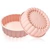 NCOALE 2 Pezzi 20 cm Stampo per Torte Silicone, 8 Pollici Grande Stampo Rotondo in Silicone Antiaderenti Tortiera, per Torte a Strati e Cheesecake (Beige)