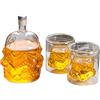 Fofetbfo Decanter per whisky personalizzato con 2 bicchieri da whisky in vetro trasparente da 750 ml e decanter per liquori, caraffa per vino, liquore, brandy, scotch, bourbon