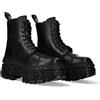 NEW ROCK Stivali Unisex Suola TANK con cerniera Colore Nero pelle/Unisex Black Boots Leather Zip M.WALL083C-S5, Nero , 41 EU