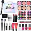 RoseFlower Trousse di Trucchi Set, Kit Trucco Professionale Completocon palette di ombretti, pennello per il trucco, rossetto, lucidalabbra, eyeliner, mascara, fard, trucco per donne da viaggio