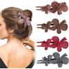 Yufana Set 4 Pezzi Fermagli per Capelli Opachi da Donna e Ragazze - Grigio Scuro, Bordeaux, Caffè, Kaki