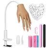 Adonafy Mano Finta per Ricostruzione Unghie - Silicone Mano per Pratica Unghie per Principianti - Flessibile Mano Finta per Unghie per Salone Casa
