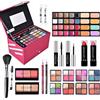 RoseFlower Trousse di Trucchi Set, Kit Trucco Professionale Completocon palette di ombretti, pennello per il trucco, rossetto, lucidalabbra, eyeliner, mascara, fard, trucco per donne da viaggio