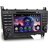 Erisin 7 pollici 8-Core 4GB+64GB Android 13 Autoradio 2 Din GPS Navigatore per Mercedes Classe CLC/G/C W203 W463 CarPlay senza fili Android Auto WiFi DSP DAB+ USB FM RDS CD DVD IPS Schermo OBD2 Canbus