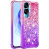 SEHEYA per Honor 90 Lite 5G Cover con Brillantini Sabbie Liquido Paillette Custodia TPU Silicone Colorato Arcobaleno Antiurto Morbido Glitter Cellulare Caso, Rosa Viola