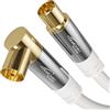 KabelDirekt - Cavo Antenna TV 4K, Coassiale - 90° angolato/dritto - 1 m - Cavo TV digitale/analogico - Disponibile in 0,5-20 m (Presa angolata/Spina dritta, per DVB-C/DVB-T/DVB-S, bianco)