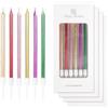 mciskin 24pcs candele di compleanno colore,decorazioni di torta colore, candele di festa lunghe di perla per ragazze ragazzi uomini donne festa di compleanno, decorazioni di anniversario di nozze