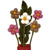 your castle Bouquet di 5 fiori in feltro fatti a mano e 1 AST, commercio equo e solidale, decorazione in feltro sostenibile, fiori artificiali realistici, fiori tessili, set di fiori in feltro, fiori