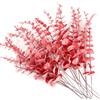 RHQFDM 30 Pezzi Rami Secchi Decorativi 38cm di Eucalipto Artificiali con Foglie Finte Rosso per Vaso, Matrimoni, Giardini, Decorazioni per Uffici