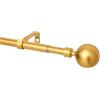 WL.Rocaille Asta per tende in oro con sfera Regolabile traccia per tende 76 a 200 cm Estensibile in metallo retrattile da 76 cm a 200 cm, per soggiorno, cucina, camera da letto e bagno