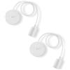 Vecys E27 Bianco Lampada a Sospensione in Metallo, Portalampada a Sospensione con Cavo da 100 cm e Anello Vite, Porta Lampada da Soffitto per Bar, Caffetteria,Casa, Hotel(2 Pezzi)