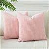 JOTOM Fodere In Velluto a coste Morbido Solido Fodere Di Cuscino Decorativo Cuscino Fodere Per Cuscini Da Letto Per La Decorazione Della Casa Per Divano Camera Da Letto 60x60 cm Set Di 2 (Rosa)