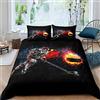 Loussiesd Copripiumino Hockey su ghiaccio Hockey Sport Theme Comforter Copertura 220x240cm Set di biancheria da letto Chic Colorato Tie Dye Copriletto Decor Camera Biancheria da letto Cerniera
