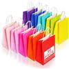 Gucass 50 Pezzi Piccolo Sacchetti Carta con Manici, Colorati Borse Carta Kraft Sacchetti da Regalo, 15x8x21cm, Shopper in Kraft Carta Borsa Regalo, per Feste Compleanno Natale Matrimoni Shopping