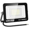 YOJZMA Faro LED da esterno, 50W 5000LM Luce di Sicurezza, 6000K Bianco | Senza Spina, IP66 impermeabili, Faretti LED, Proiettore Lampada Luce per giardino garage cortile campo sportivo patio portico