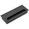 Emuca - Passacavi da tavolo Quadrum, rettangolare, 269x80 mm, da incasso, Alluminio, Verniciato nero