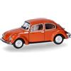 herpa Modellino d'auto VW Käfer 1303, arancione brillante, miniatura in scala 1:87, pezzo da collezione, Made in Germany, modello in plastica