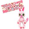Bizak Bubble Pops, peluche magici che moltiplicano la sua dimensione x5, processo emozionante e odore di gomma, 12 diversi animali con aroma e zambelle Stem, coniglietto fragola, (64492004-4)