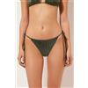 Calzedonia Brasiliana Lacci Costume Shiny Satin Verde