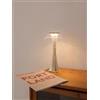 MU LIN Lampada Senza Fili da Tavolo LED Ricaricabile - Design Elegante Effetto Vetro, 3 Tonalità di Luce - Lampada da Comodino, Scrivania, Abat Jour - Alternativa Poldina Pro Faro BIANCO ARGENTO