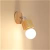 LIGKIN Applique da Parete in Legno Retrò Lampada da Parete Deco Spot da Parete 350° Rotante Illuminazione da Parete Industriale E27 Plafoniera Interna per Corridoio Camera da letto Scala (Quadrato)