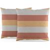 ggaimwf Copricuscini a righe Arancio Grigio Cuscino d'arte moderna Minimalista Federe per cuscini Lino Soggiorno Arredamento per la casa Divano Letto Cuscini Doppia faccia 60x60cm Confezione da 2