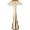 MU LIN Lampada Senza Fili da Tavolo LED Ricaricabile - Design Elegante Effetto Vetro, 3 Tonalità di Luce - Lampada da Comodino, Scrivania, Abat Jour - Alternativa Poldina Pro Faro ORO