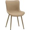 KONTE.DESIGN Set di 4 sedie KUDI CHIN in similpelle beige e gambe in metallo beige