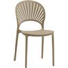 KONTE.DESIGN Set di 4 sedie GIBILTERRA in polipropilene beige, impilabili