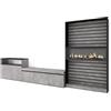 Skraut Home | Mobile Soggiorno TV | Parete Attrezzata Soggiorno | 360x186x35cm | Per TV fino a 65 | Camino elettrico | Stile moderno | Cemento
