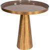 Qiyano Tavolino a forma di vassoio rotondo oro lucido 100% ferro metallo semplice moderno piede conico soggiorno divano decorazione comodino vestibolo piante altezza 50 cm colore grigio