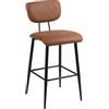 YERAIRR Sgabelli da Bar,Sgabelli Cucina, Moderni Sedie Alte da Pranzo con Poggiapiedi e Schienale Altezza, Sedile 65cm, Marrone